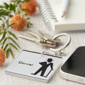 踊りマンシルエット（名前あり） キーホルダー (正面右)