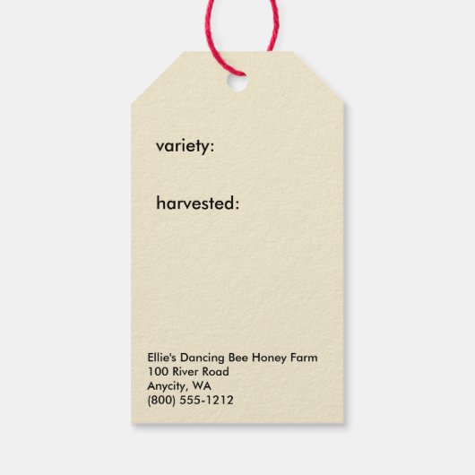 踊りミツバチの贈り物ラベル ギフトタグ (裏面)