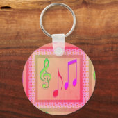 踊りミュージカル記号 キーホルダー (正面)