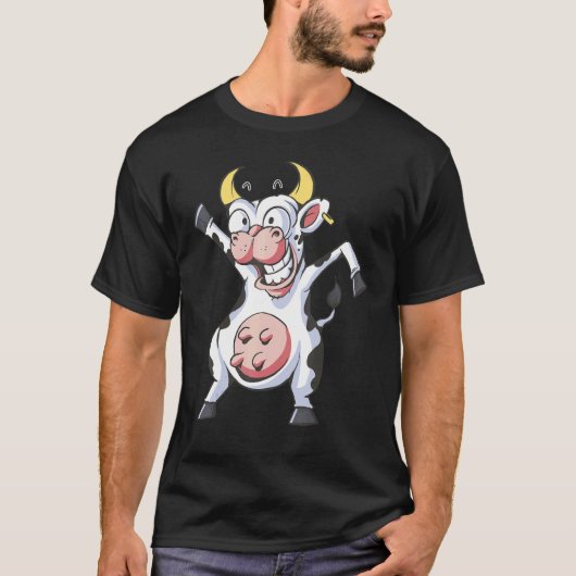 踊りミルクカウログブリーダーオーガニック農家ファーム Tシャツ (正面)