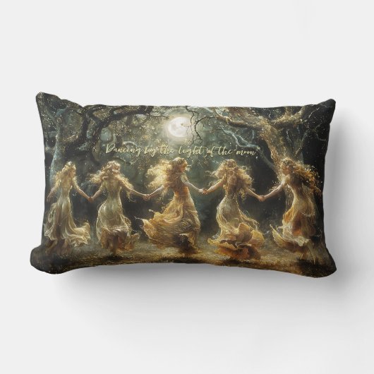 踊りムーン女神装飾用クッション ランバークッション (正面)