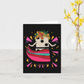 踊りメキシカントレインドミノタイルフラワーガおもしろいガ カード (黄色い花)