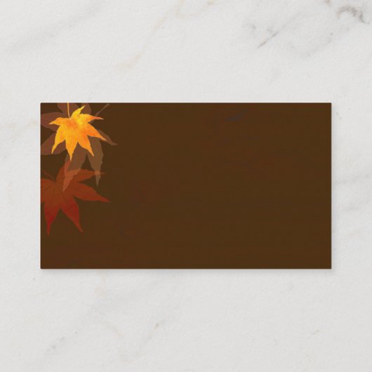 踊りメープルリーフ秋の結婚式サイト エンクロージャーカード (裏面)