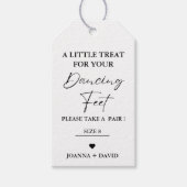 踊りモダン足の徴候に結婚対する小さな治療 ギフトタグ (正面)