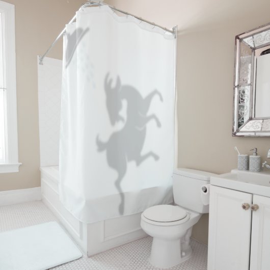 踊りヤギのシャドウシルエットシャドウバディ シャワーカーテン (インサイチュ)