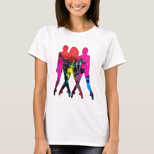 踊りユーザー抽象芸術色T型 Tシャツ (正面)