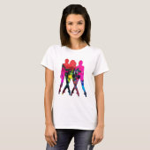 踊りユーザー抽象芸術色T型 Tシャツ (正面フル)