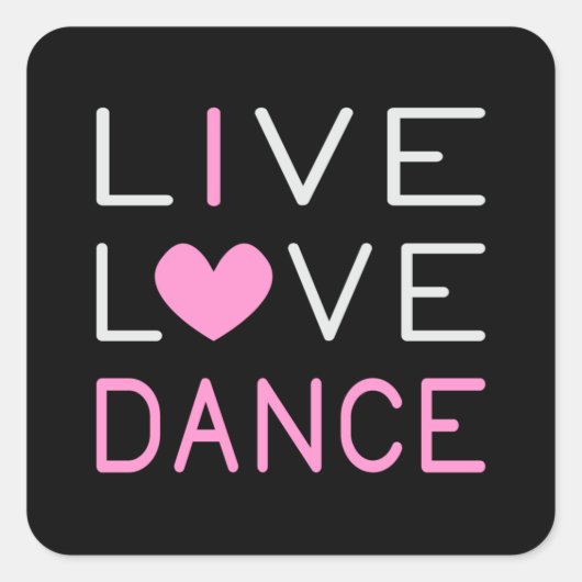 踊りライブラブダンスクイーンダンサーバレエギフト スクエアシール (正面)