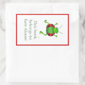 踊りラディバグ蔵書票 長方形シール (バッグ)