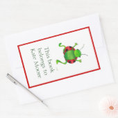 踊りラディバグ蔵書票 長方形シール (封筒)