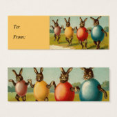 踊りラビットイースターバスケットギフトラベル (正面&裏面)