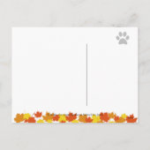 踊りラブラドールトリオサンクスギビング シーズンポストカード (裏面)