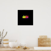 踊りリーフデザインオンブラック ポスター (キッチン)