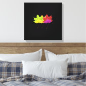 踊りリーフデザイン自然テーマ キャンバスプリント (インサイチュ (寝室))