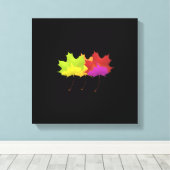 踊りリーフデザイン自然テーマ キャンバスプリント (インサイチュ (ウッドフロア))