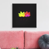 踊りリーフデザイン自然テーマ キャンバスプリント (インサイチュ (リビング))