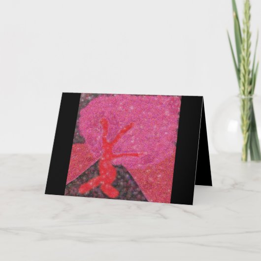 踊りレッドツリーとグリッターTu B'Shvat ט״ו בשבט シーズンカード (正面)