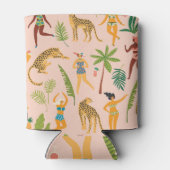 踊りレディース、ヒョウヴィンテージパターン。 缶クーラー (裏面)