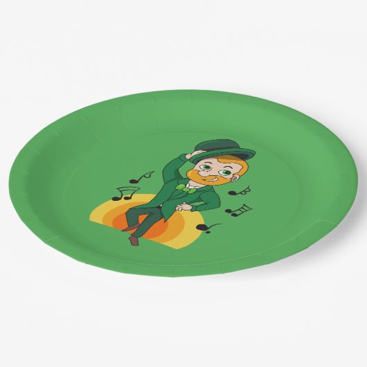 踊りレプレシャン、セント・パトリック・デイ・マンガ ペーパープレート (アングル)