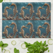 踊りロマンチックな海の下に キッチンタオル (折り畳み)