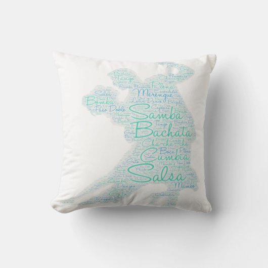 踊りワードアートカップバッハタサルサ クッション (正面)