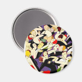 踊りヴィンテージカップル マグネット (正面/裏面)