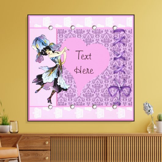 踊りヴィンテージフラワーフェアリーファンタジーデザインLeahG キャンバスプリント (インサイチュ (リビング))