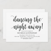 踊り一晩中、婚約パーティ招待状 招待状 (正面/裏面)