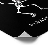 踊り不気味スケルトン赤ちゃんシャワーの好意サイン ポスター (角)