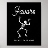 踊り不気味スケルトン赤ちゃんシャワーの好意サイン ポスター (正面)