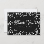 踊り不気味スケルトン赤ちゃんシャワー サンキューカード (正面)