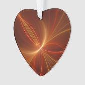 踊り光モダン抽象芸術フラクタルハート オーナメント (正面)