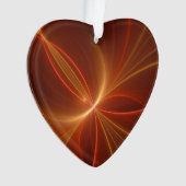 踊り光モダン抽象芸術フラクタルハート オーナメント (正面)