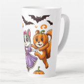 踊り動物のハロウィーンコスチューム カフェラテマグ (右アングル)