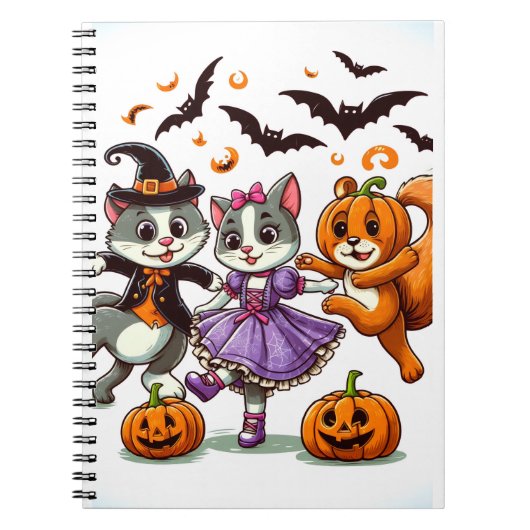 踊り動物のハロウィーンコスチューム ノートブック (正面)