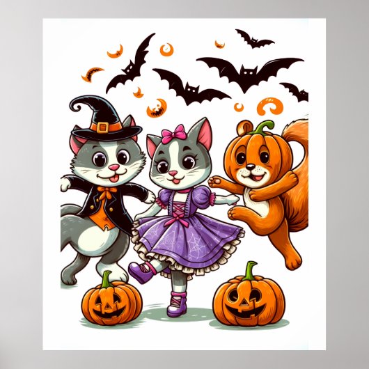 踊り動物のハロウィーンコスチューム ポスター (正面)