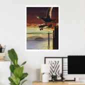 「踊り場の模様」水彩画 ポスター (ホームオフィス)