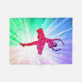 踊り女の子の明るいライト毛布。 フリースブランケット (正面(横))