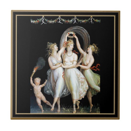 踊り女性タイル タイル (正面)