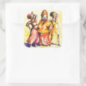 踊り女性 スクエアシール (バッグ)