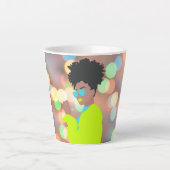 踊り女王。 カフェラテマグ (正面)