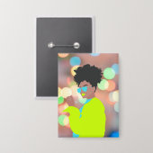 踊り女王。 缶バッジ (正面/裏面)