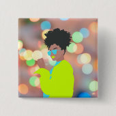 踊り女王。 缶バッジ (正面)