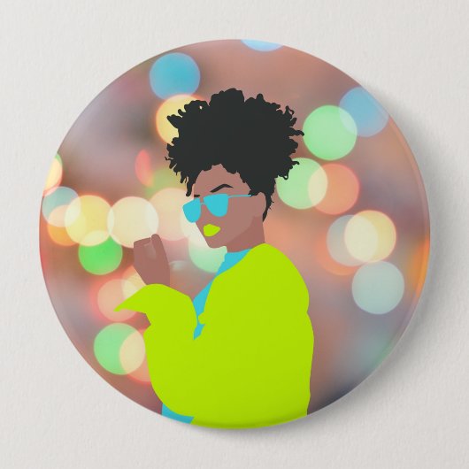 踊り女王。 缶バッジ (正面)