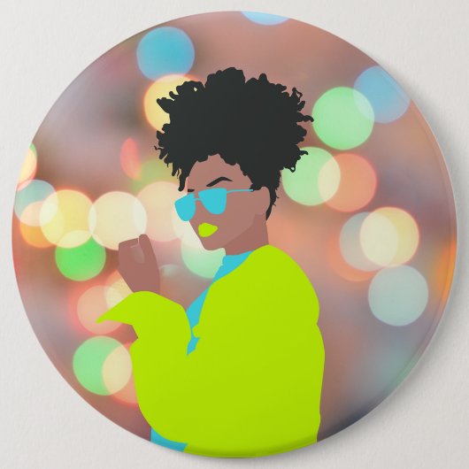 踊り女王。 缶バッジ (正面)