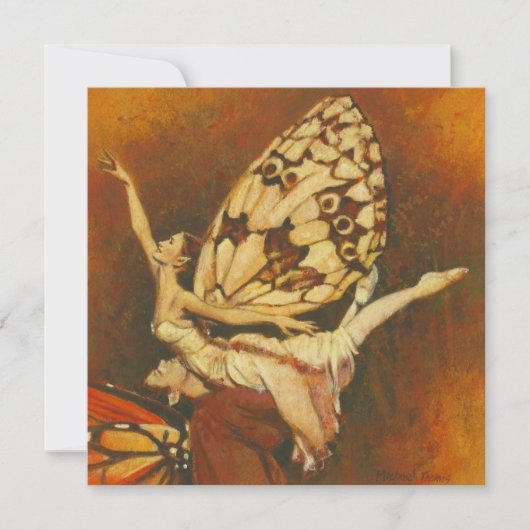 踊り妖精スクエア感じ招待状 招待状 (正面)