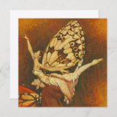 踊り妖精スクエア感じ招待状 招待状 (正面/裏面)