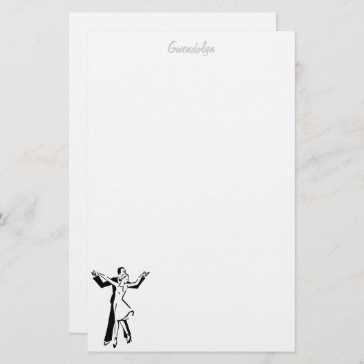 踊り子の文房具パーソナライズされた 便箋 (正面/裏面)