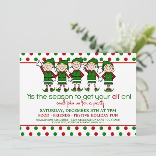 踊り小人クリスマスパーティの招待状 招待状 (スタンド正面)