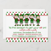 踊り小人クリスマスパーティの招待状 招待状 (正面/裏面)